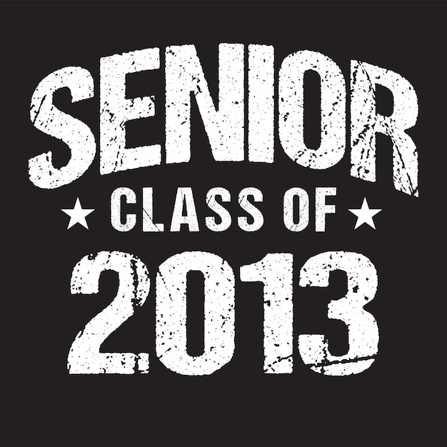 Vecteur conception de t-shirt de la classe senior de 2013, fond sombre