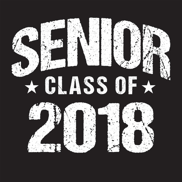 Conception De T-shirt De La Classe Senior De 2018 Sur Fond Sombre