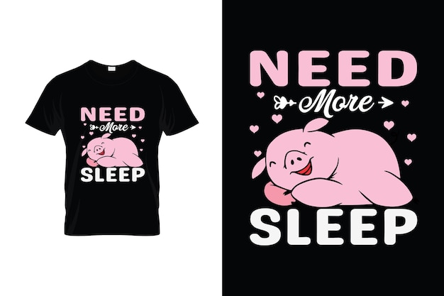 Conception De T-shirt De Cochon Ou Conception D'affiche De Cochon Ou Illustration De Cochon