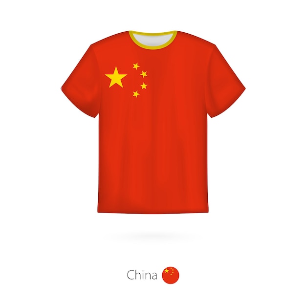 Conception De T-shirt Avec Le Drapeau De La Chine.