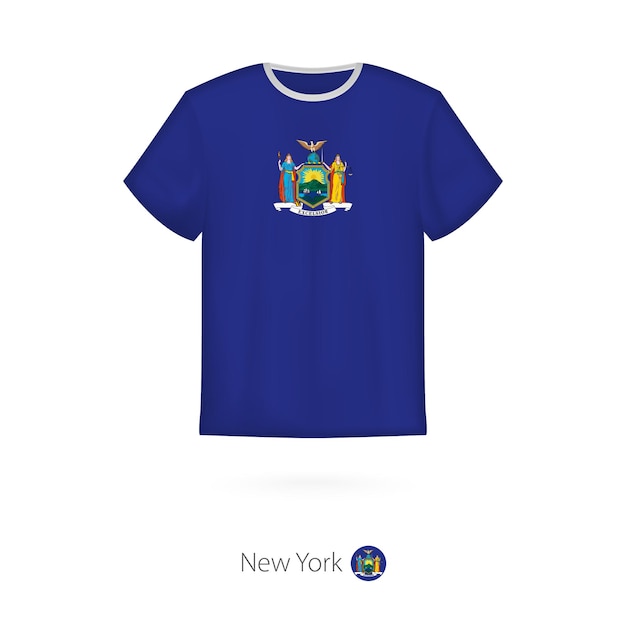 Conception de t-shirt avec le drapeau du modèle vectoriel de t-shirt de l'État américain de New York