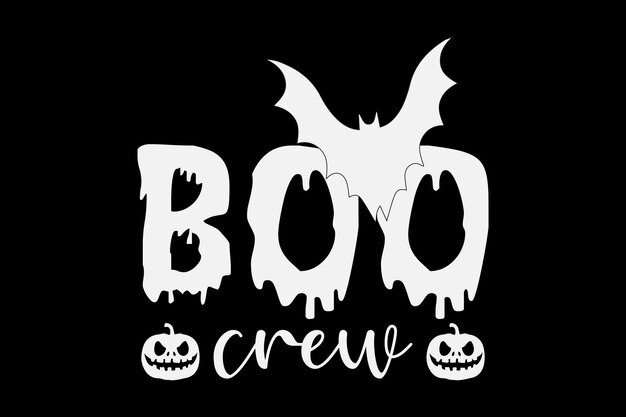 Vecteur conception de t-shirt drôle d'halloween boo crew