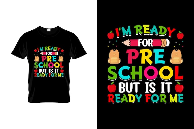 Conception de t-shirt du premier jour d'école ou conception d'affiche du premier jour d'école ou illustration du premier jour d'école