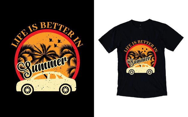 Vecteur conception de t-shirt d'été