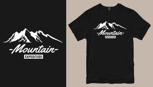 Conception De T-shirt D'expédition En Montagne, Conception De T-shirt D'aventure. Slogan De Conception De T-shirt En Plein Air.