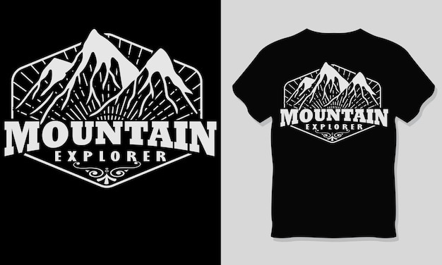 Vecteur conception de t-shirt explorateur de montagne