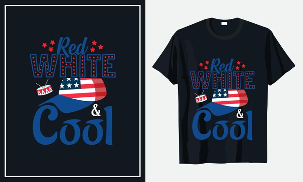 Conception De T-shirt De La Fête De L'indépendance Du 4 Juillet Vecteur Premium