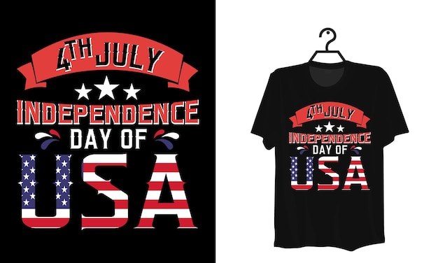 Conception De T-shirt De La Fête De L'indépendance Du 4 Juillet Vecteur Premium