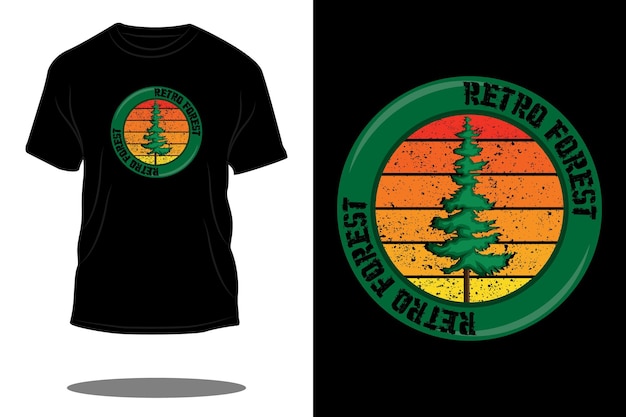 Conception de t-shirt forêt rétro