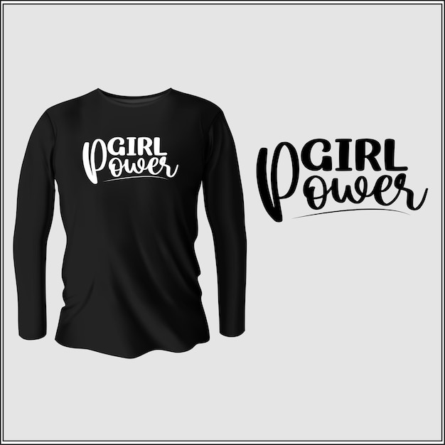 conception de t-shirt girl power avec vecteur