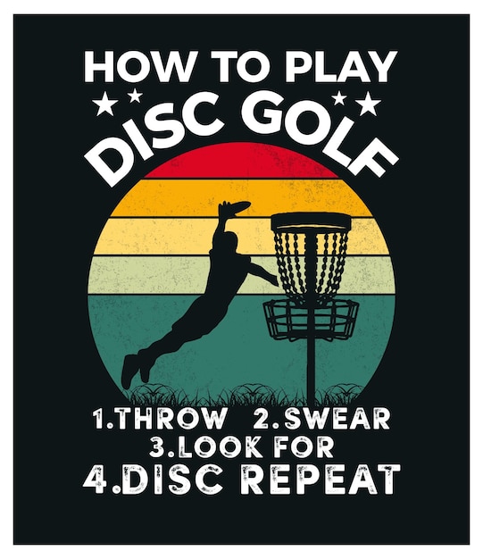 Vecteur conception de t-shirt de golf de disque