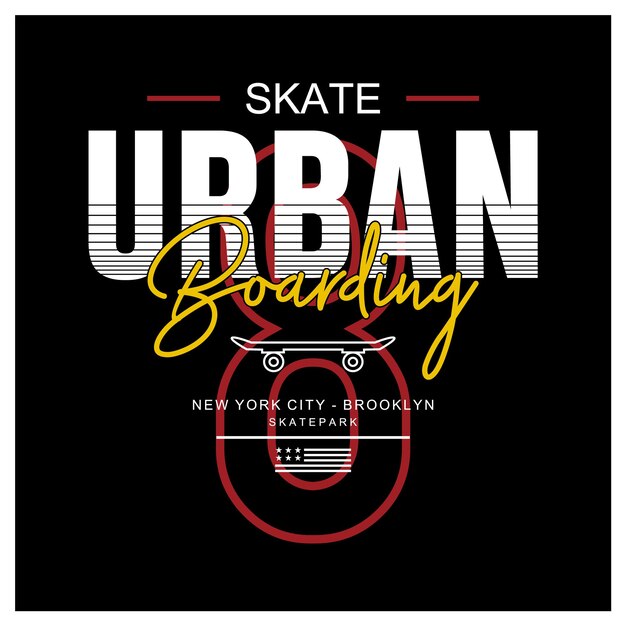 Conception de t-shirt graphique de skateboard urbain