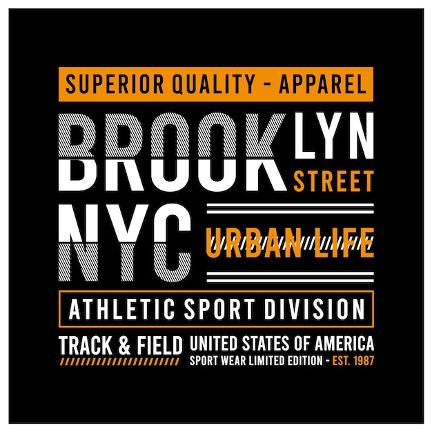 Conception de t-shirt graphique de typographie de Brooklyn new york city