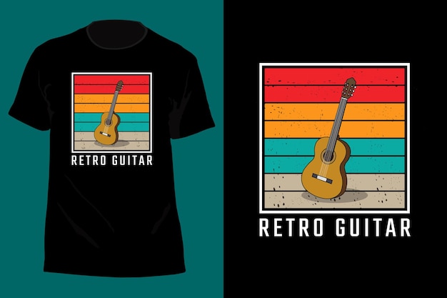 Conception de t-shirt de guitare rétro Mobile rétro vintage