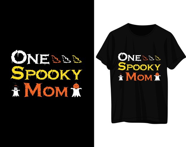 Vecteur conception de t-shirt d'halloween pour une maman effrayante