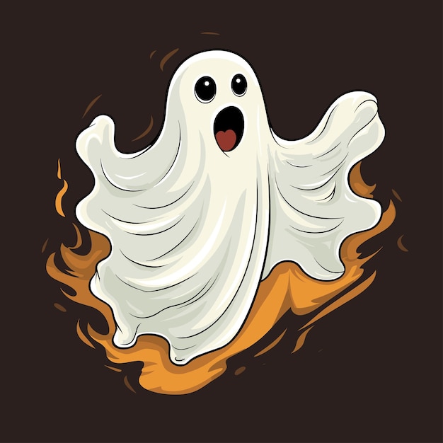 Vecteur conception de t-shirt halloween white ghost vector illustration