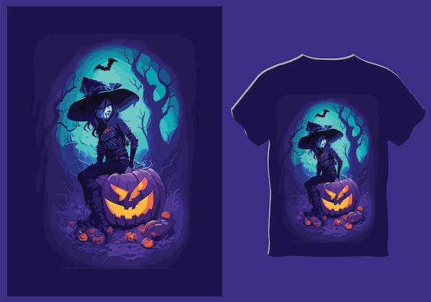 Vecteur conception de t-shirt d'halloween