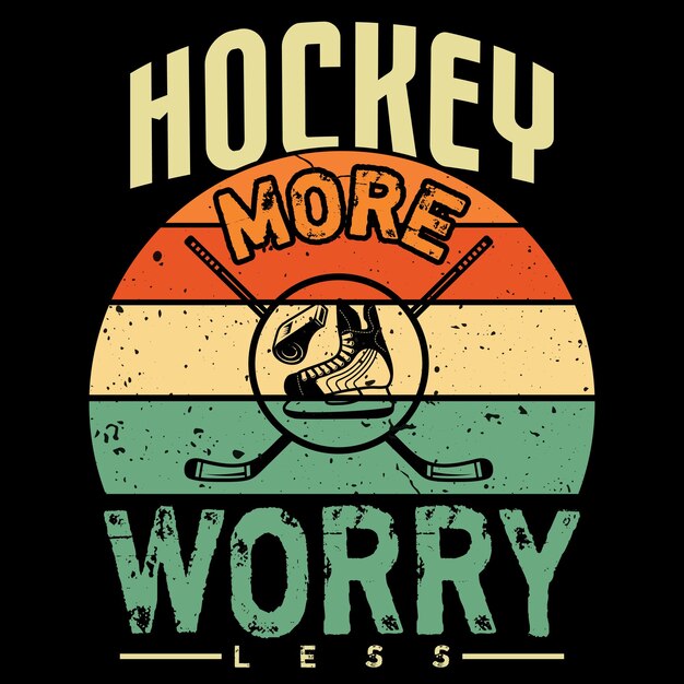 Conception De T-shirt De Hockey, Glace De Hockey, Joueur De Hockey, Bâton De Hockey, Vecteur, Graphique, Illustration