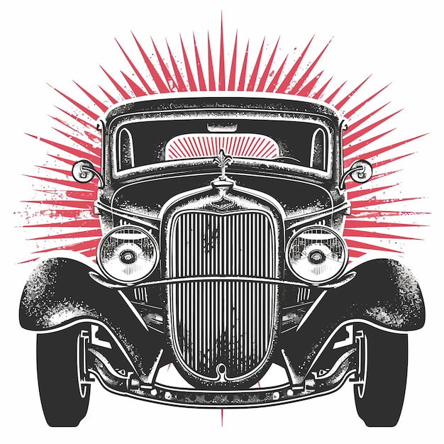 Vecteur conception de t-shirt d'illustration de voiture