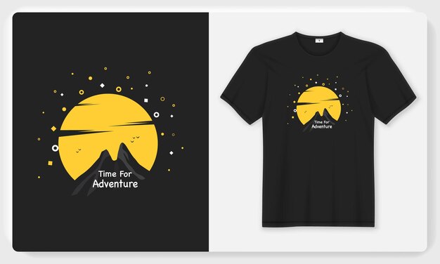 Conception De T-shirt Imprimé Noir Adventure Time En Vecteur