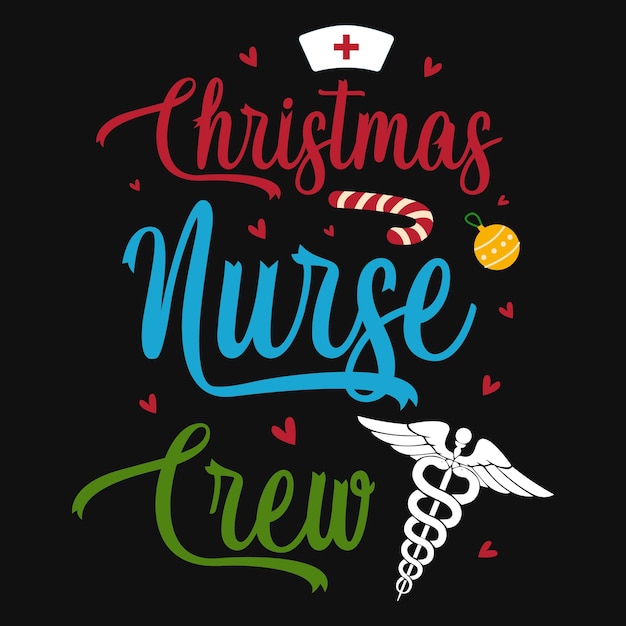 Conception De T-shirt D'infirmière De Noël