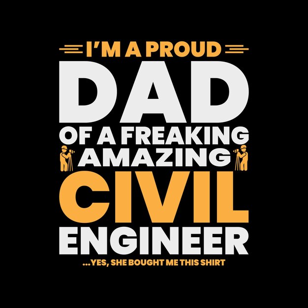 Conception de t-shirt d'ingénieur civil