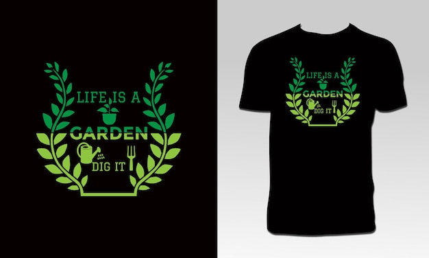 Conception de t-shirt de jardinage et illustration vectorielle