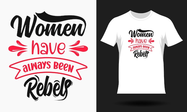 Vecteur conception de t-shirt de la journée des femmes lettrage dessiné à la main