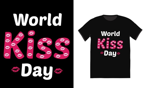 Vecteur conception de t-shirt de la journée mondiale du baiser