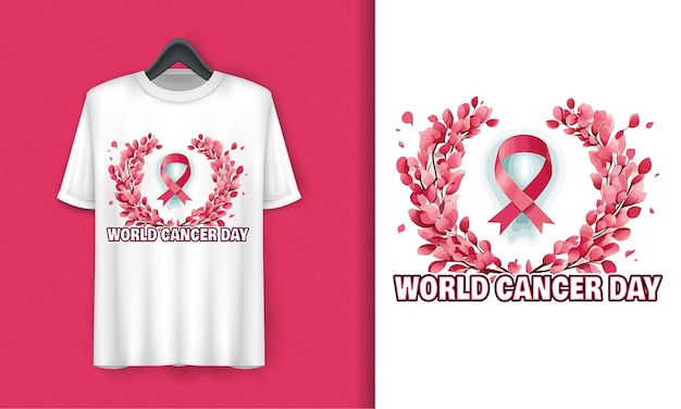 Vecteur conception de t-shirt de la journée mondiale du cancer vectoriel