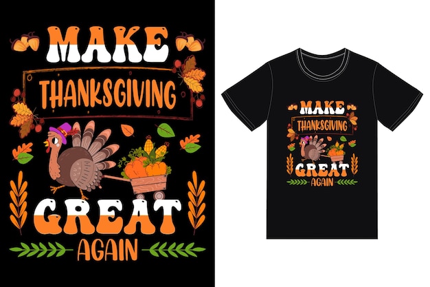 Vecteur conception de t-shirt joyeux thanksgiving day