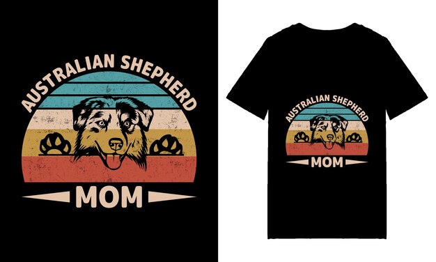 Vecteur conception de t-shirt maman chien