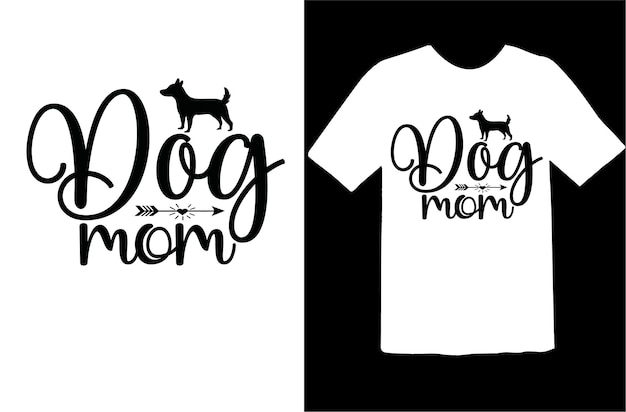 Vecteur conception de t-shirt maman chien