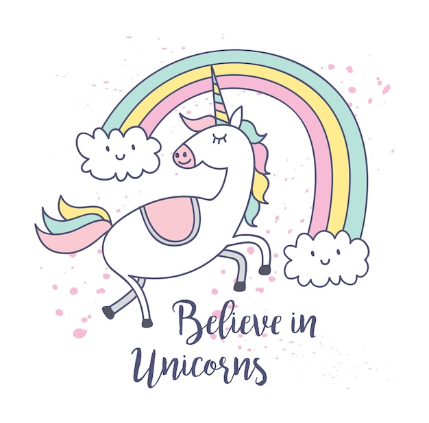 Conception De T-shirt à La Mode Avec Licorne