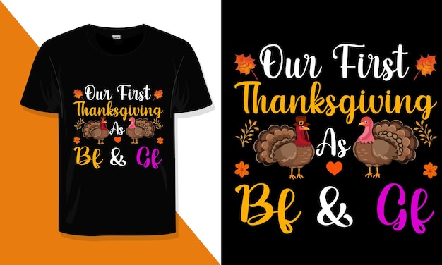 Vecteur conception de t-shirt à la mode de thanksgiving