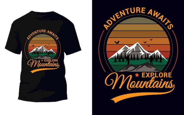 Conception de t-shirt de montagne