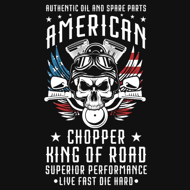 Conception de t-shirt de motard américain