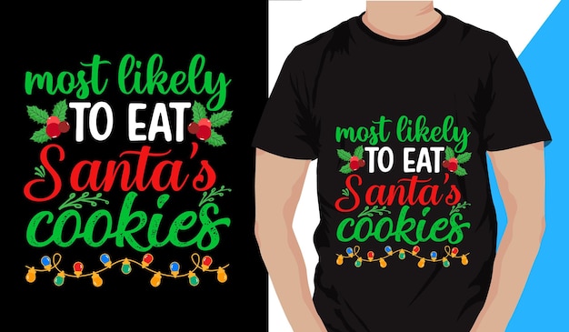 Conception De T-shirt De Noël Ressemblant Le Plus Aux Biscuits Du Père Noël