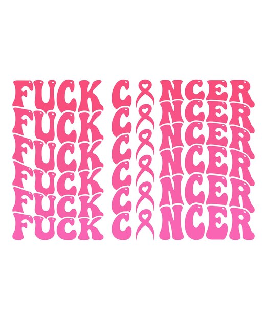 Vecteur conception de t-shirt ondulé rétro sur le cancer du sein
