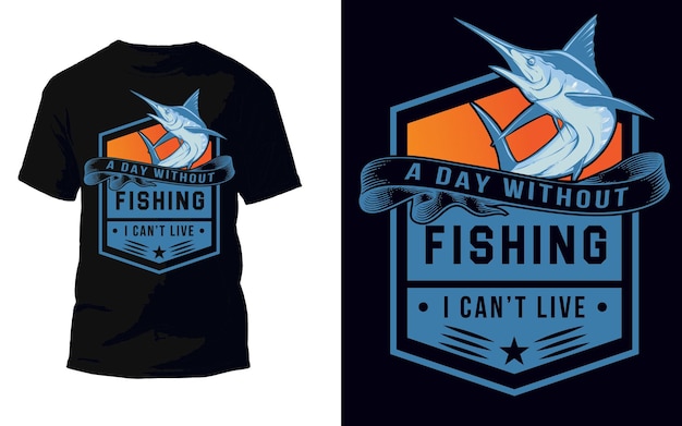 Conception de t-shirt de pêche