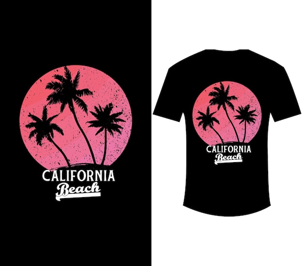 Conception De T-shirt De Plage Californienne