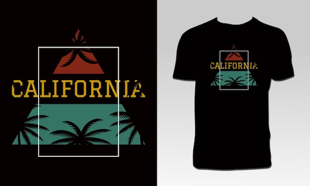 Conception De T-shirt De Plage Californienne