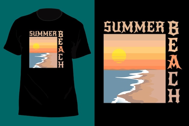 Conception De T-shirt De Plage D'été Rétro Vintage