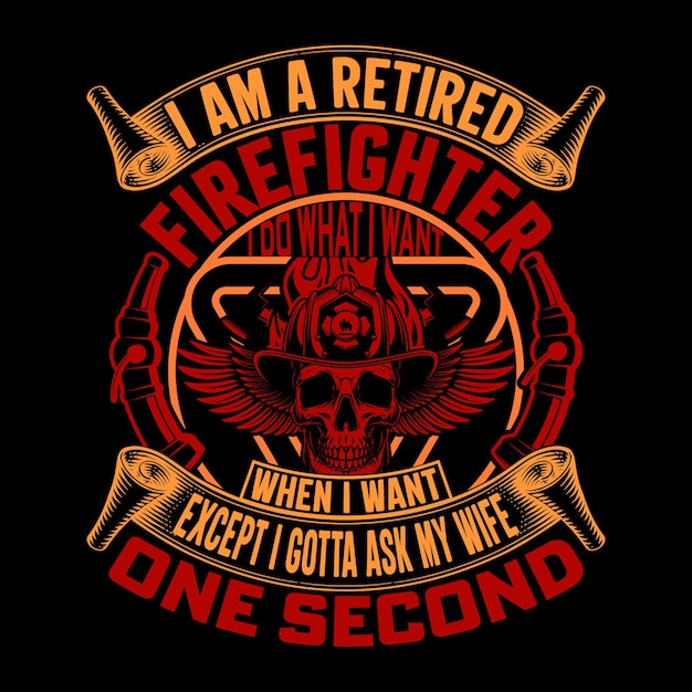 Conception De T-shirt De Pompier Et Conception De T-shirt Amateur De Combattant Amateur De Pompier