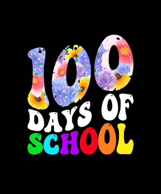 Vecteur conception de t-shirt rétro 100 jours d'école