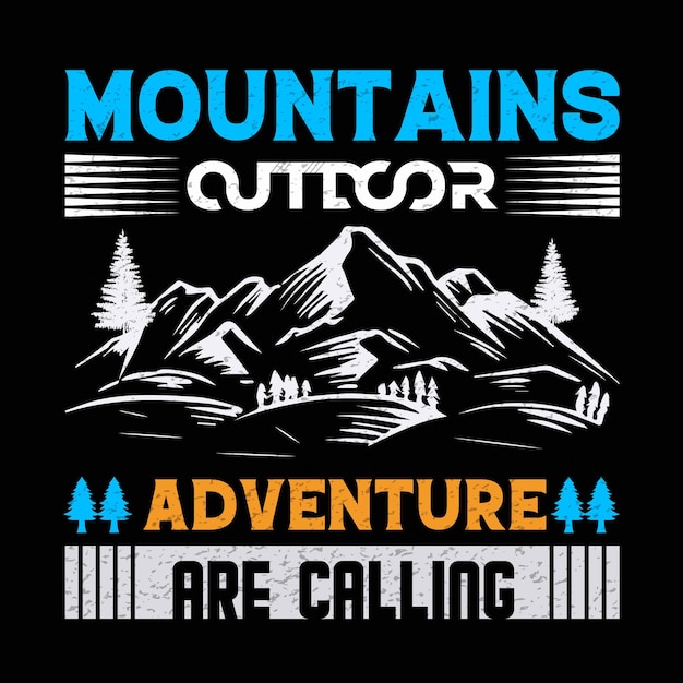 Conception de t-shirt rétro d'aventure en montagne