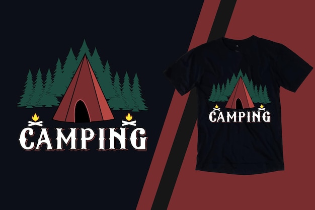 Conception de t-shirt rétro de camping