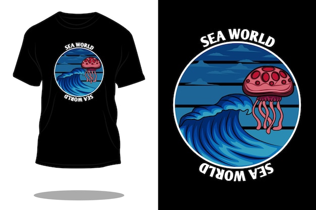 Conception De T-shirt Rétro Du Monde De La Mer