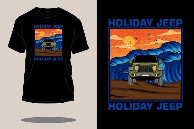 Conception De T-shirt Rétro Jeep De Vacances