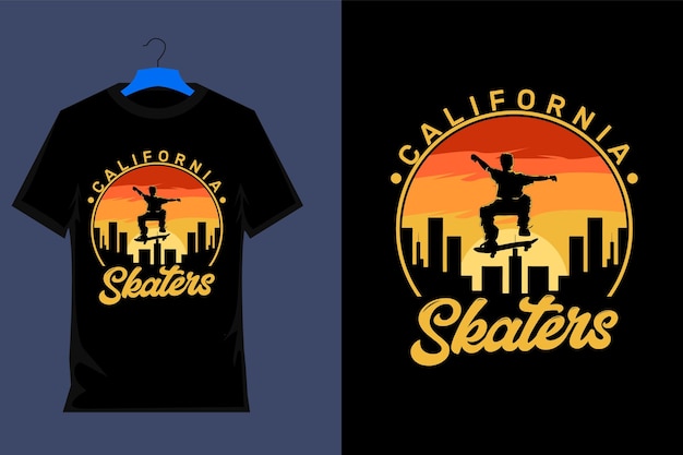 Conception de t-shirt rétro vintage de patineurs